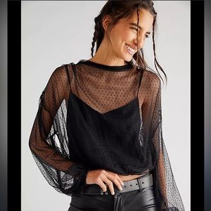 Free People Mesh Top